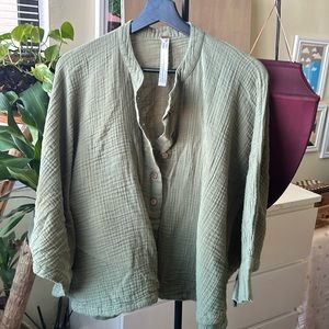 Free people green poncho